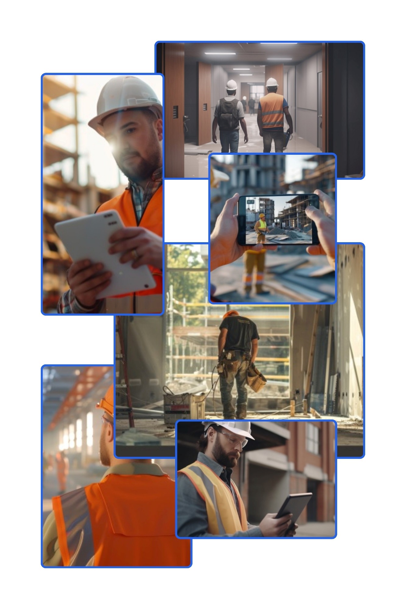 Worker using tablet